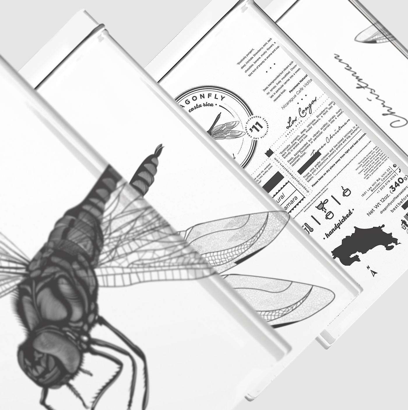 大自然的奇跡，蜻蜓主題的咖啡品牌包裝設(shè)計(jì)